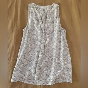 Joie Silk Abstract Print Sleeveless Blouse Black & White XS